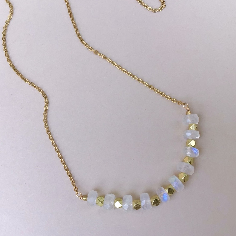 Real Moonstone Sundance Charm Necklace
